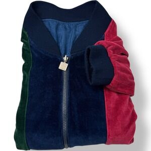 Givenchy Vintage Reversible Velour/Silk Activewear Jacket Men's Large Colorblock